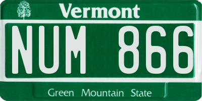 VT license plate NUM866