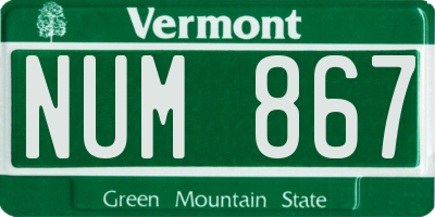 VT license plate NUM867