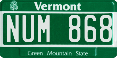 VT license plate NUM868