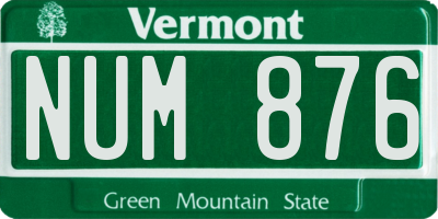 VT license plate NUM876
