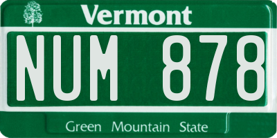 VT license plate NUM878