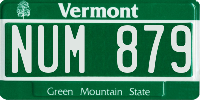 VT license plate NUM879