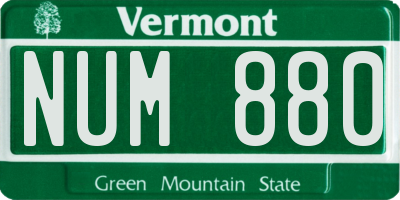VT license plate NUM880