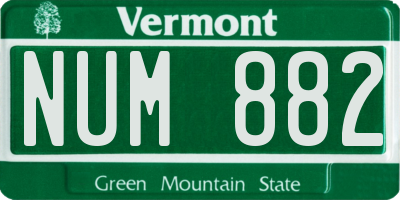 VT license plate NUM882