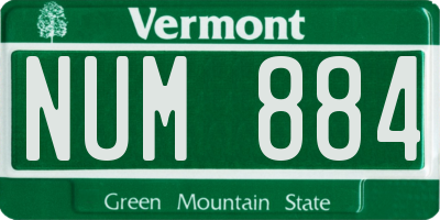 VT license plate NUM884