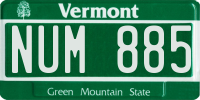 VT license plate NUM885