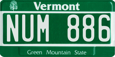 VT license plate NUM886