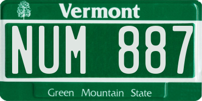 VT license plate NUM887