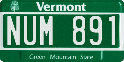 VT license plate NUM891