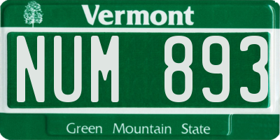 VT license plate NUM893