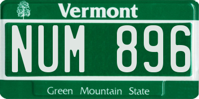 VT license plate NUM896