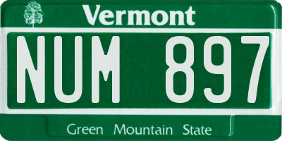 VT license plate NUM897