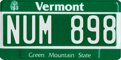 VT license plate NUM898