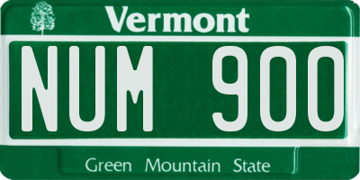 VT license plate NUM900