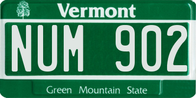 VT license plate NUM902