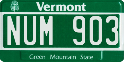VT license plate NUM903