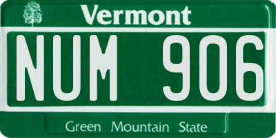 VT license plate NUM906
