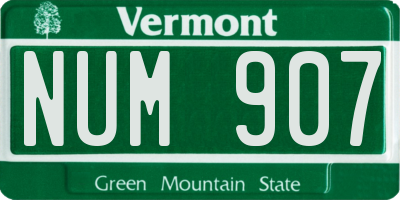 VT license plate NUM907
