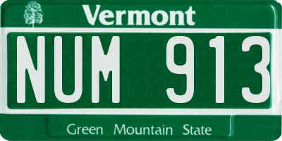 VT license plate NUM913