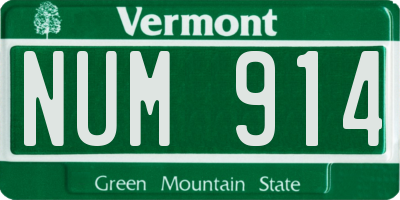 VT license plate NUM914