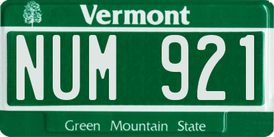 VT license plate NUM921