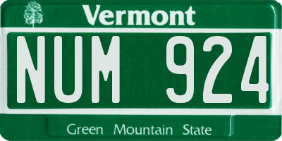 VT license plate NUM924