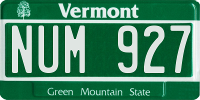 VT license plate NUM927