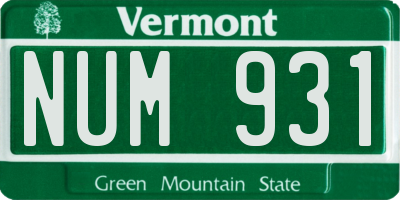 VT license plate NUM931