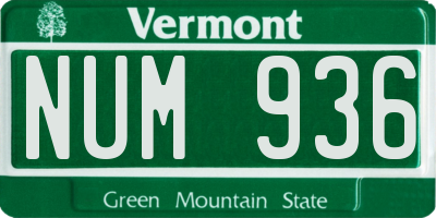 VT license plate NUM936