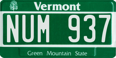 VT license plate NUM937