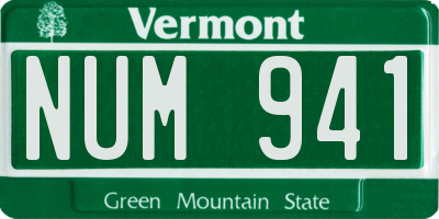 VT license plate NUM941