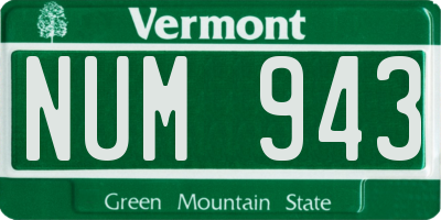 VT license plate NUM943