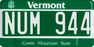 VT license plate NUM944
