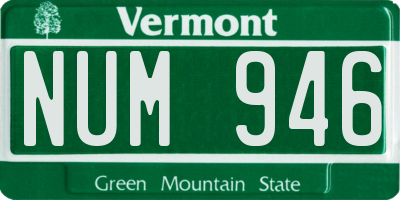VT license plate NUM946