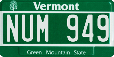 VT license plate NUM949