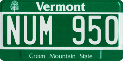 VT license plate NUM950