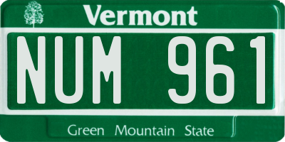 VT license plate NUM961