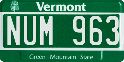 VT license plate NUM963