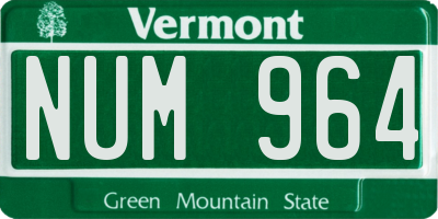 VT license plate NUM964