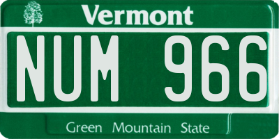 VT license plate NUM966
