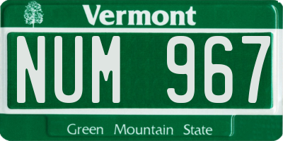 VT license plate NUM967