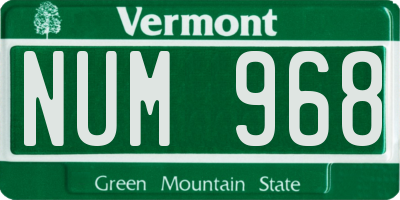 VT license plate NUM968