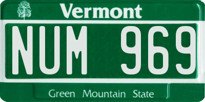 VT license plate NUM969