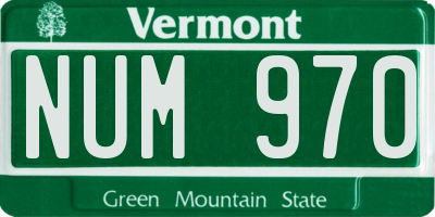 VT license plate NUM970