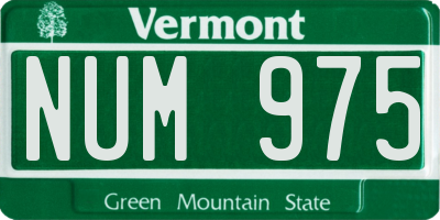 VT license plate NUM975