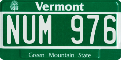 VT license plate NUM976