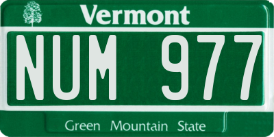 VT license plate NUM977