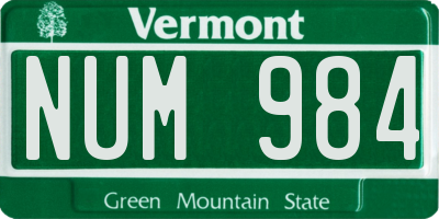 VT license plate NUM984