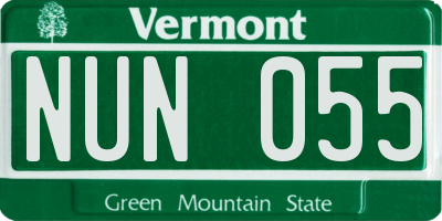 VT license plate NUN055