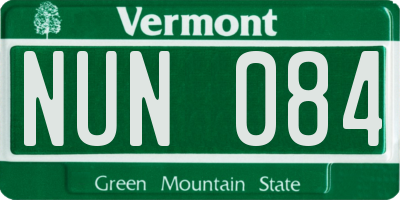 VT license plate NUN084